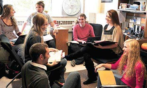 Students in a dorm room